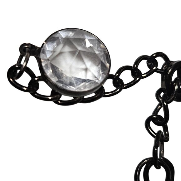 Express Elegant Crystal Statement Necklace Black Chain Fashion Jewelry Women - Picture 4 of 6